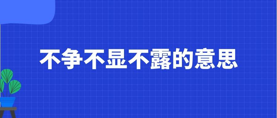 不争不显不露的意思(不争不显不露的意思的成语)