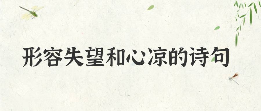 形容失望和心凉的诗句(形容失望和心凉的诗句..…心里不高兴)