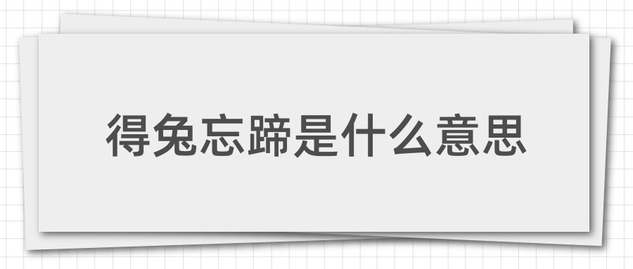 得兔忘蹄是什么意思(得兔忘蹄是什么意思指的什么)