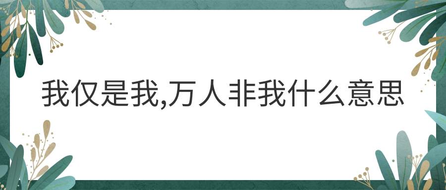 我仅是我,万人非我什么意思(我仅是我,万人非我的意思)