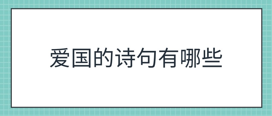 爱国的诗句有哪些(爱国的诗句有哪些四年级)