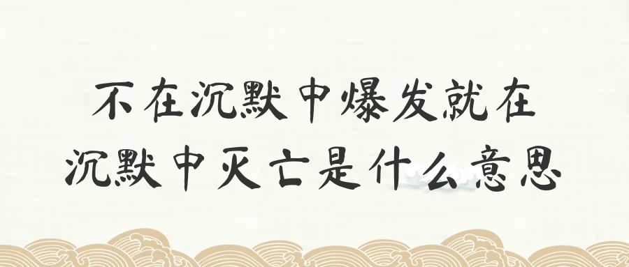 不在沉默中爆发就在沉默中灭亡是什么意思(不在沉默中爆发就在沉默中灭亡是什么意思英文)