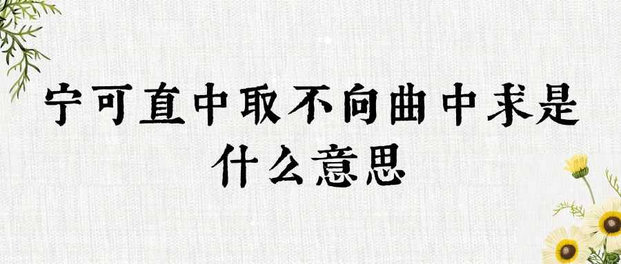 宁可直中取不向曲中求是什么意思(宁在直中取 不向曲中求是什么意思)
