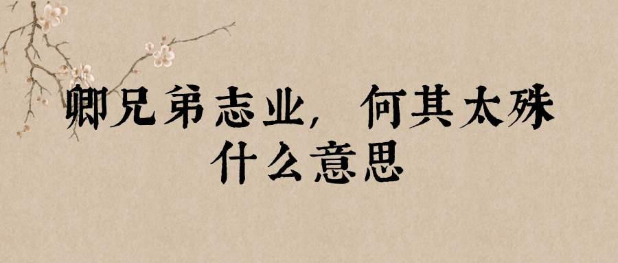 卿兄弟志业,何其太殊什么意思(卿兄弟志业,何其太殊的意思)
