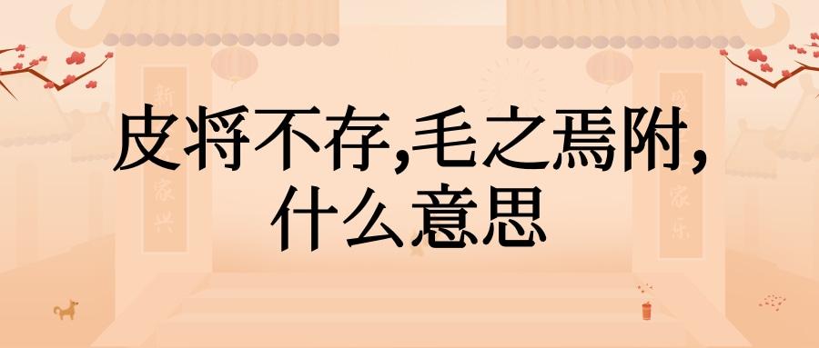 皮将不存,毛之焉附,什么意思(皮之不存,毛将焉存-是什么意思)
