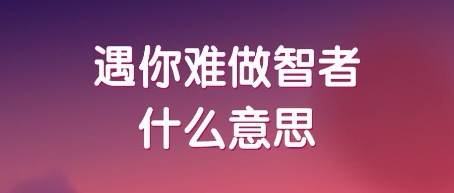 遇你难做智者什么意思(遇你难做智者什么意思男生)