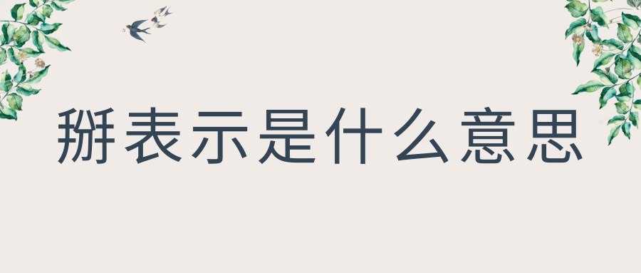 掰表示是什么意思(掰的表示什么)
