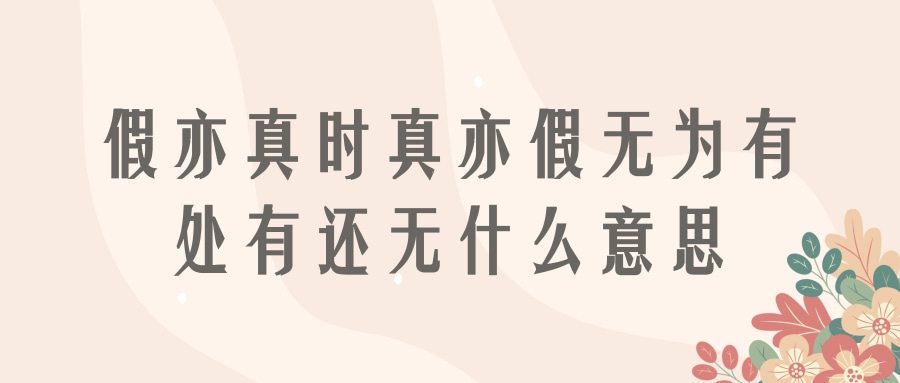 假亦真时真亦假无为有处有还无什么意思(假亦真时真亦假无为有处有还无什么意思怎么读)