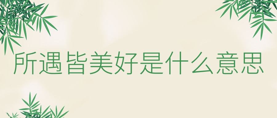 所遇皆美好是什么意思(所遇皆美好怎解)