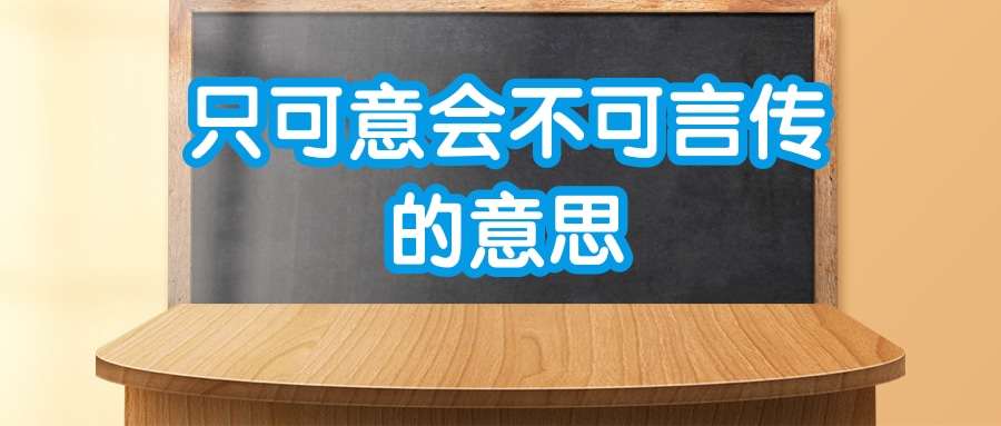 只可意会不可言传的意思(只可意会不可言传的意思的成语)