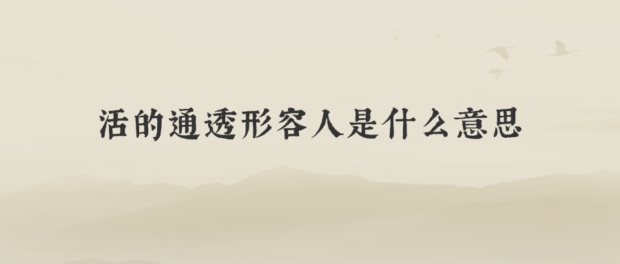 活的通透形容人是什么意思(形容人活得通透)