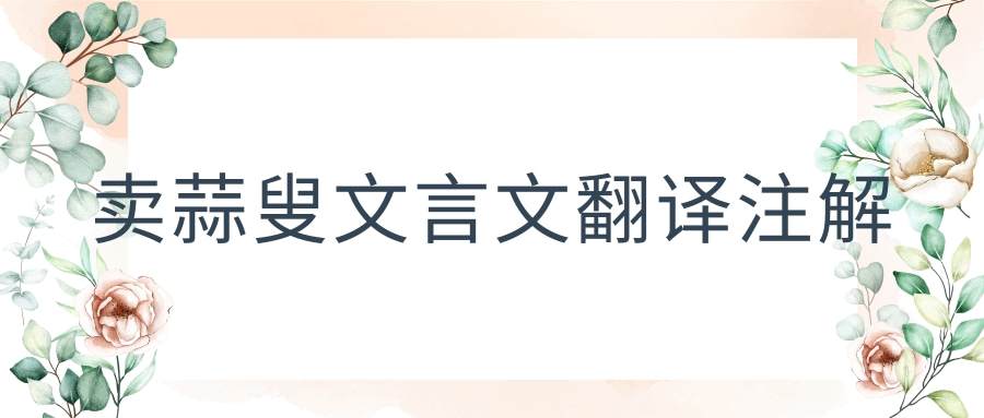卖蒜叟文言文翻译注解(卖蒜老叟文言文翻译注解)_1