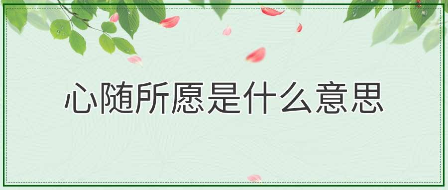 心随所愿是什么意思(心随所愿愿随所望是什么意思)