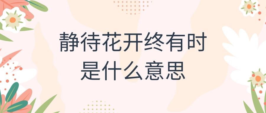 静待花开终有时是什么意思(静待花开终有时的下一句)