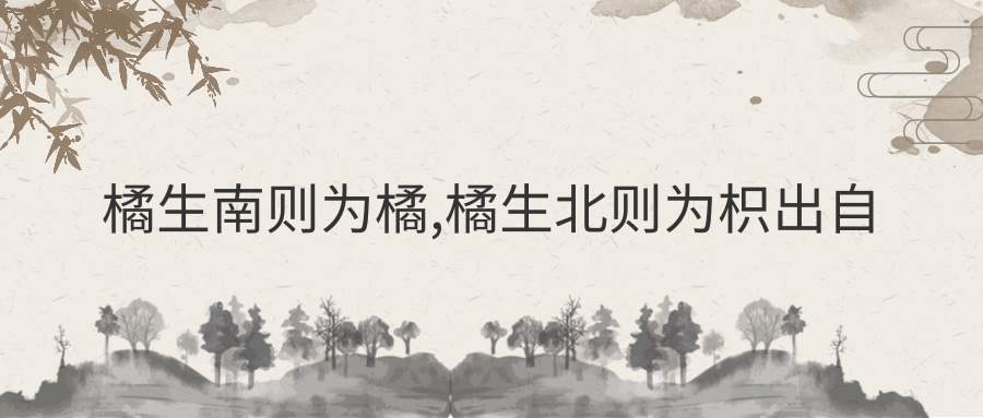 橘生南则为橘,橘生北则为枳出自(橘生南则为橘橘生北则为枳出自哪本书)