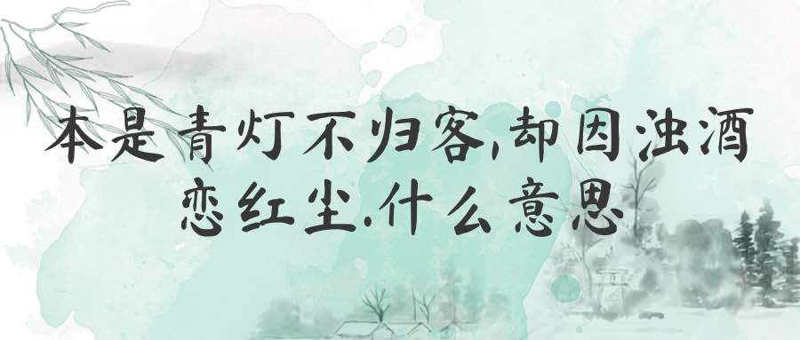 本是青灯不归客,却因浊酒恋红尘.什么意思(本是青灯不归客,却因浊酒恋红尘是什么意思)