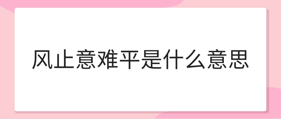 风止意难平是什么意思(爱意随风起风止意难平是什么意思)