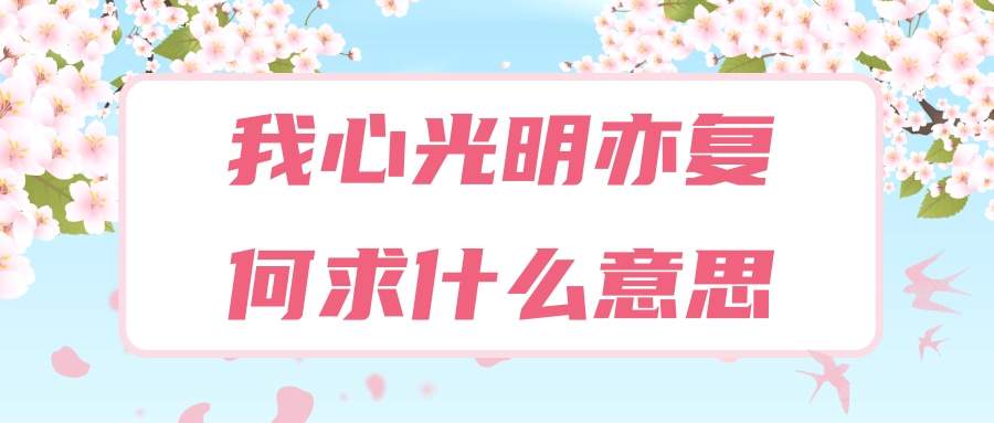 我心光明亦复何求什么意思(此心光明亦复何求什么意思)