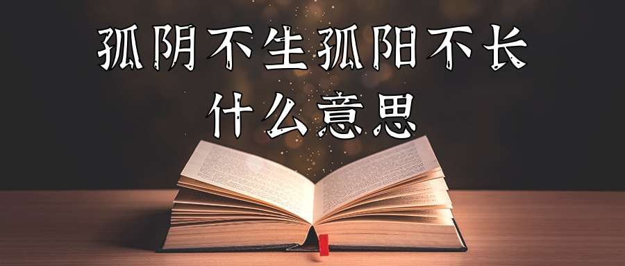 孤阴不生孤阳不长什么意思(孤阴不生孤阳不长什么意思说明阴阳之间的什么关系)
