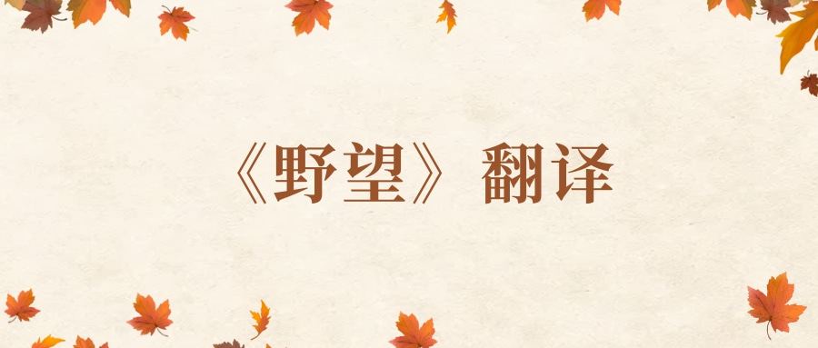 《野望》翻译(野望翻译及赏析)
