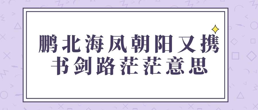 鹏北海凤朝阳又携书剑路茫茫意思(鹏北海凤朝阳又携书剑路茫茫意思全文)