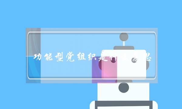 功能型党组织是什么意思(功能型党组织概念)