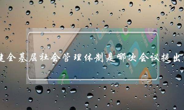 健全基层社会管理体制是哪次会议提出的(基层管理体制改革) 健全基层社会管理体制是哪次会议提出的(基层管理体制改革)