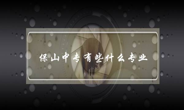 保山中专有些什么专业(云南保山中专学校招生)