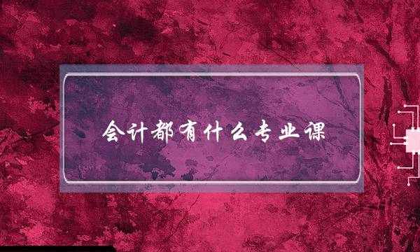 会计都有什么专业课(会计学学什么课程)