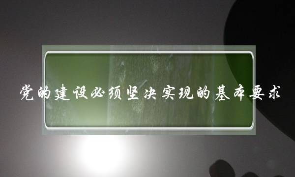 党的建设必须坚决实现的基本要求(党的领导和党的建设)