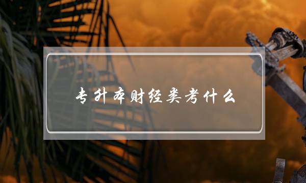 专升本财经类考什么(财经专升本考试科目)