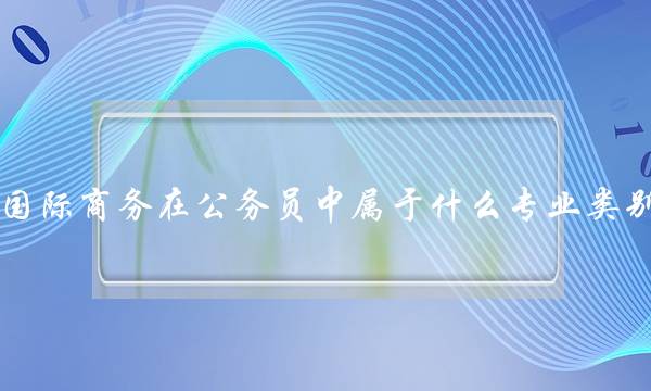 国际商务在公务员中属于什么专业类别(大专怎么考公务员)