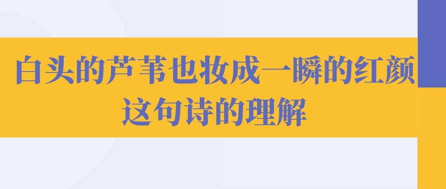 白头的芦苇也妆成一瞬的红颜这句诗的理解(头白的芦苇,也妆成一瞬的红颜这句话给全诗增添了什么)