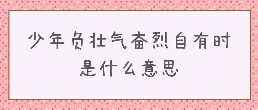 少年负壮气奋烈自有时是什么意思(少年负壮气奋烈自有时全诗)_1