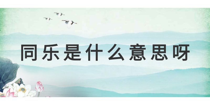同乐是什么意思呀(同乐是什么意思呀怎么回复)