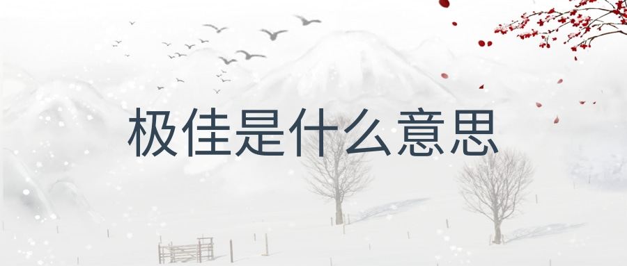 极佳是什么意思(极好的意思是什么意思)
