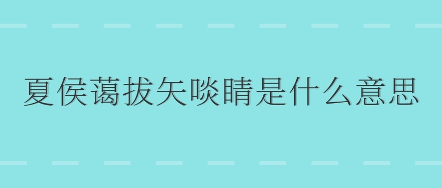夏侯蔼拔矢啖睛是什么意思(夏候蔼拔矢啖睛是什么意思)