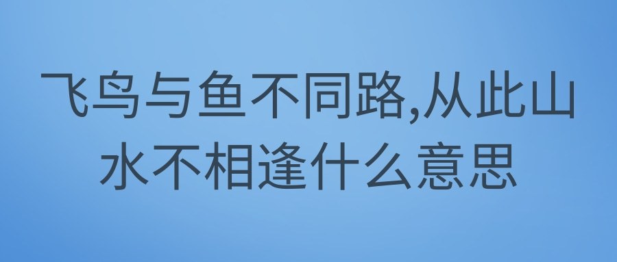 飞鸟与鱼不同路,从此山水不相逢什么意思(飞鸟与鱼不同路,从此山水不相逢什么意思男的发)