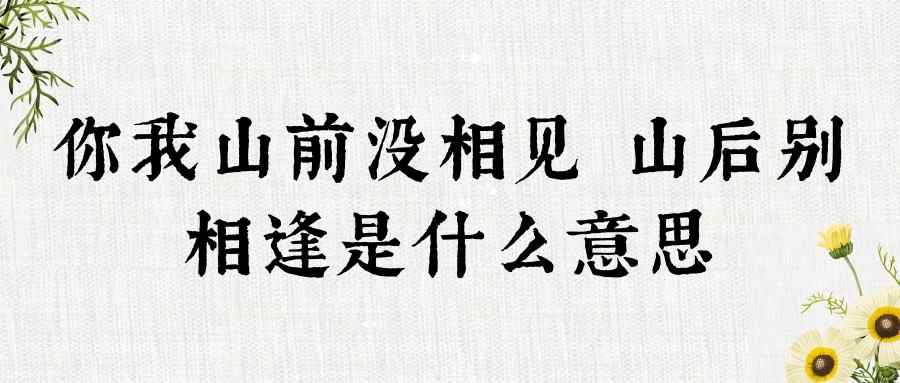 你我山前没相见 山后别相逢是什么意思(你我山前没相见 山后别相逢是什么意思-)