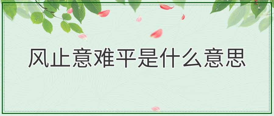 风止意难平是什么意思(爱意随风起风止意难平是什么意思)_1