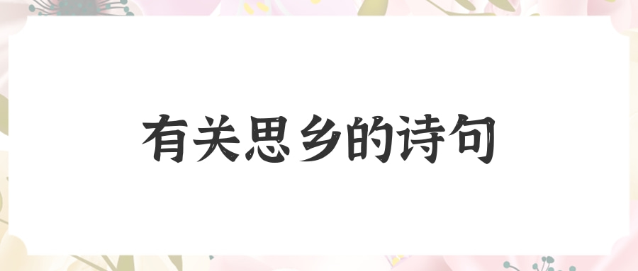 有关思乡的诗句(有关思乡的诗句古诗)