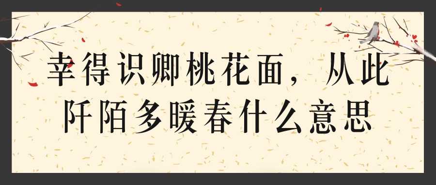 幸得识卿桃花面，从此阡陌多暖春什么意思(幸得识卿桃花面,从此阡陌多暖春什么意思怎么回复)