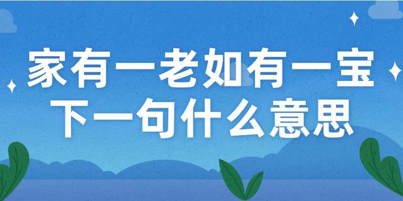 家有一老如有一宝下一句什么意思(家里有一老如有一宝是什么意思)
