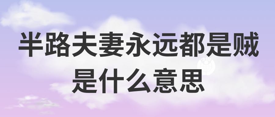 半路夫妻永远都是贼是什么意思(半路夫妻,永远都是贼)