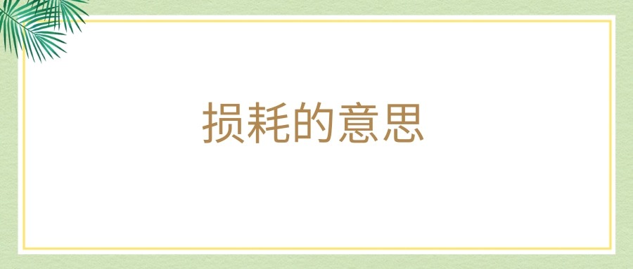 损耗的意思(损耗的意思解释)