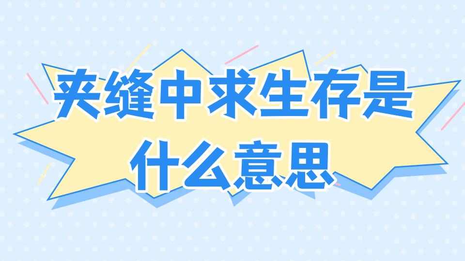 夹缝中求生存是什么意思(夹缝中求生存是谁说的)