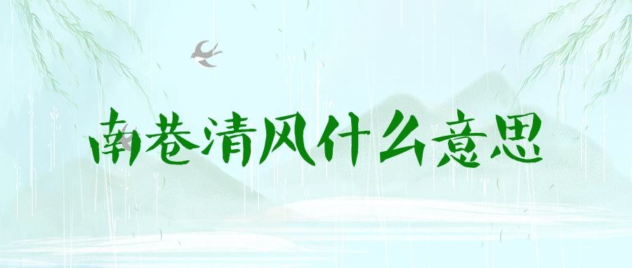 南巷清风什么意思(南巷有清风)