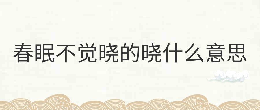 春眠不觉晓的晓什么意思(春眠不觉晓的晓什么意思早晨中午晚上)