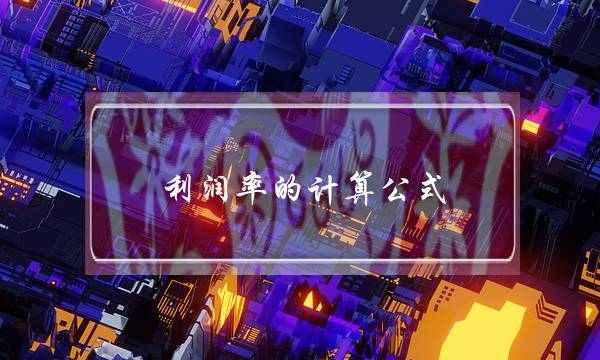 利润率的计算公式 利润率的计算公式举例