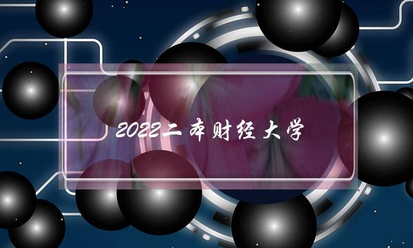 2022二本财经大学 财经类大学二本